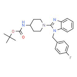 ChemSpider 2D Image | 2-Methyl-2-propanyl {1-[1-(4-fluorobenzyl)-1H-benzimidazol-2-yl]-4-piperidinyl}carbamate | C24H29FN4O2