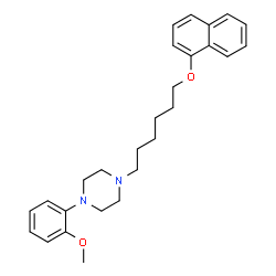 ChemSpider 2D Image | 1-(2-Methoxyphenyl)-4-[6-(1-naphthyloxy)hexyl]piperazine | C27H34N2O2