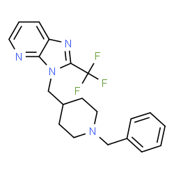 ChemSpider 2D Image | 3-[(1-Benzyl-4-piperidinyl)methyl]-2-(trifluoromethyl)-3H-imidazo[4,5-b]pyridine | C20H21F3N4