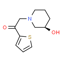 ChemSpider 2D Image | 2-[(3R)-3-Hydroxy-1-piperidinyl]-1-(2-thienyl)ethanone | C11H15NO2S