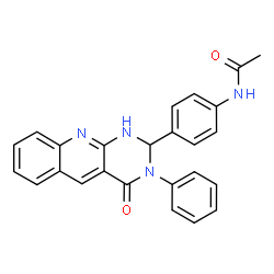 ChemSpider 2D Image | N-[4-(4-Oxo-3-phenyl-1,2,3,4-tetrahydropyrimido[4,5-b]quinolin-2-yl)phenyl]acetamide | C25H20N4O2