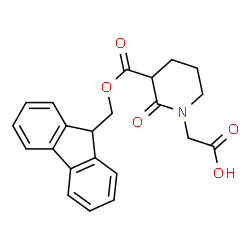 ChemSpider 2D Image | {3-[(9H-Fluoren-9-ylmethoxy)carbonyl]-2-oxo-1-piperidinyl}acetic acid | C22H21NO5