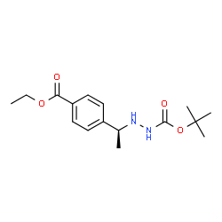 ChemSpider 2D Image | 2-Methyl-2-propanyl 2-{(1S)-1-[4-(ethoxycarbonyl)phenyl]ethyl}hydrazinecarboxylate | C16H24N2O4