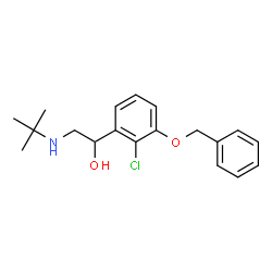 ChemSpider 2D Image | 1-[3-(Benzyloxy)-2-chlorophenyl]-2-[(2-methyl-2-propanyl)amino]ethanol | C19H24ClNO2
