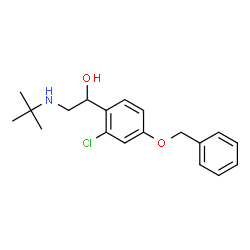 ChemSpider 2D Image | 1-[4-(Benzyloxy)-2-chlorophenyl]-2-[(2-methyl-2-propanyl)amino]ethanol | C19H24ClNO2
