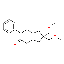 ChemSpider 2D Image | 2,2-Bis(methoxymethyl)-6-phenyloctahydro-5H-inden-5-one | C19H26O3