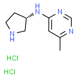 ChemSpider 2D Image | 6-Methyl-N-[(3S)-pyrrolidin-3-yl]pyrimidin-4-amine dihydrochloride | C9H16Cl2N4
