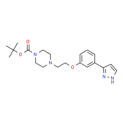 ChemSpider 2D Image | 2-Methyl-2-propanyl 4-{2-[3-(1H-pyrazol-3-yl)phenoxy]ethyl}-1-piperazinecarboxylate | C20H28N4O3