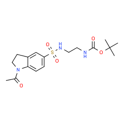 ChemSpider 2D Image | 2-Methyl-2-propanyl (2-{[(1-acetyl-2,3-dihydro-1H-indol-5-yl)sulfonyl]amino}ethyl)carbamate | C17H25N3O5S