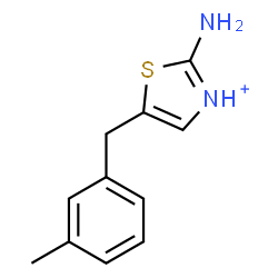 ChemSpider 2D Image | 2-Amino-5-(3-methylbenzyl)-1,3-thiazol-3-ium | C11H13N2S