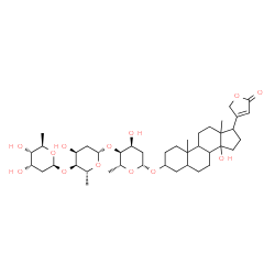 ChemSpider 2D Image | 3-{[2,6-Dideoxy-beta-D-ribo-hexopyranosyl-(1->4)-2,6-dideoxy-beta-D-ribo-hexopyranosyl-(1->4)-2,6-dideoxy-beta-D-ribo-hexopyranosyl]oxy}-14-hydroxycard-20(22)-enolide | C41H64O13