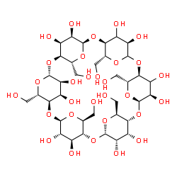 ChemSpider 2D Image | (1R,3R,5R,6S,10R,11S,13R,15R,16S,18R,20S,21R,23R,25S,26R,28S,30S,31R,32S,33S,34S,35R,36S,37S,38R,40R,42R)-5,10,15,20,25,30-Hexakis(hydroxymethyl)-2,4,7,9,12,14,17,19,22,24,27,29-dodecaoxaheptacyclo[26
.2.2.2~3,6~.2~8,11~.2~13,16~.2~18,21~.2~23,26~]dotetracontane-31,32,33,34,35,36,37,38,39,40,41,42-dodecol | C36H60O30