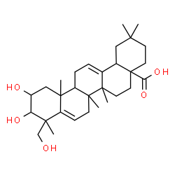 ChemSpider 2D Image | 2,3,23-Trihydroxyoleana-5,12-dien-28-oic acid | C30H46O5