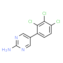 ChemSpider 2D Image | 5-(2,3,4-Trichlorophenyl)-2-pyrimidinamine | C10H6Cl3N3