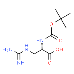 ChemSpider 2D Image | 3-Carbamimidamido-N-{[(2-methyl-2-propanyl)oxy]carbonyl}-L-alanine | C9H18N4O4