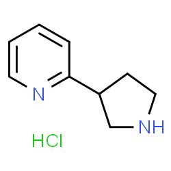ChemSpider 2D Image | 2-(pyrrolidin-3-yl)pyridine hydrochloride | C9H13ClN2