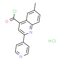 ChemSpider 2D Image | 6-Methyl-2-(pyridin-4-yl)quinoline-4-carbonyl chloride hydrochloride | C16H12Cl2N2O