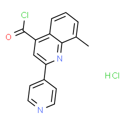ChemSpider 2D Image | 8-Methyl-2-(pyridin-4-yl)quinoline-4-carbonyl chloride hydrochloride | C16H12Cl2N2O