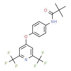 ChemSpider 2D Image | N-(tert-Butylcarbonyl)-4-[2,6-bis(trifluoromethyl)pyridin-4-yloxy]aniline | C18H16F6N2O2