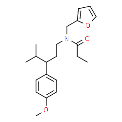 ChemSpider 2D Image | N-(2-Furylmethyl)-N-[3-(4-methoxyphenyl)-4-methylpentyl]propanamide | C21H29NO3