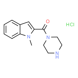 ChemSpider 2D Image | (1-Methyl-1H-indol-2-yl)(1-piperazinyl)methanone hydrochloride (1:1) | C14H18ClN3O