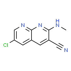 ChemSpider 2D Image | 6-Chloro-2-(methylamino)-1,8-naphthyridine-3-carbonitrile | C10H7ClN4