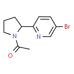 ChemSpider 2D Image | 1-[2-(5-Bromo-2-pyridinyl)-1-pyrrolidinyl]ethanone | C11H13BrN2O
