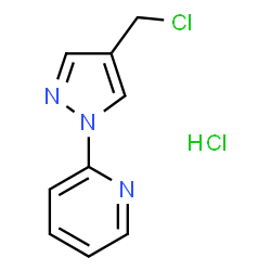 ChemSpider 2D Image | 2-(4-(Chloromethyl)-1H-pyrazol-1-yl)pyridine hydrochloride | C9H9Cl2N3
