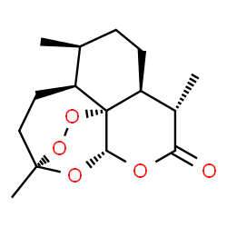 ChemSpider 2D Image | (1R,4S,5S,8S,9S,12S,13R)-1,5,9-Trimethyl-11,14,15,16-tetraoxatetracyclo[10.3.1.0~4,13~.0~8,13~]hexadecan-10-one | C15H22O5