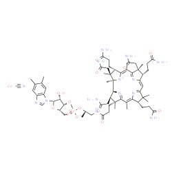 ChemSpider 2D Image | cyanocobalt(2+);[(2S,3S,4R,5S)-5-(5,6-dimethylbenzimidazol-1-yl)-4-hydroxy-2-(hydroxymethyl)tetrahydrofuran-3-yl] [(1R)-1-methyl-2-[3-[(1S,2R,3R,5Z,7S,10Z,12S,13S,15Z,17S,18S,19R)-2,13,18-tris(2-amino-2-oxo-ethyl)-7,12,17-tris(3-amino-3-oxo-propyl)-3,5,8,8,13,15,18,19-octamethyl-2,7,12,17-tetrahydro-1H-corrin-24-id-3-yl]propanoylamino]ethyl] phosphate | C63H88CoN14O14P