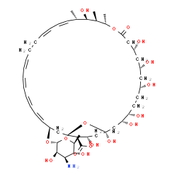 ChemSpider 2D Image | (1R,3R,4S,7R,9R,11R,15S,16R,17R,18S,33R,35S,36R,37S)-33-[(3-Amino-3,6-dideoxy-alpha-L-mannopyranosyl)oxy]-1,3,4,7,9,11,17,37-octahydroxy-15,16,18-trimethyl-13-oxo-14,39-dioxabicyclo[33.3.1]nonatriacon
ta-19,21,25,27,29,31-hexaene-36-carboxylic acid | C47H75NO17