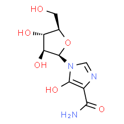 ChemSpider 2D Image | 1-(beta-D-Arabinofuranosyl)-5-hydroxy-1H-imidazole-4-carboxamide | C9H13N3O6