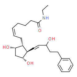 ChemSpider 2D Image | (5Z)-7-[(1R,2R,3R,5S)-3,5-Dihydroxy-2-(3-hydroxy-5-phenyl-1-penten-1-yl)cyclopentyl]-N-ethyl-5-heptenamide | C25H37NO4