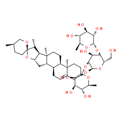 ChemSpider 2D Image | (3alpha,9beta,17beta,20R,25R)-Spirost-5-en-3-yl 6-deoxy-alpha-L-glucopyranosyl-(1->4)-[6-deoxy-alpha-L-mannopyranosyl-(1->2)]-alpha-L-idopyranoside | C45H72O16