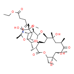 ChemSpider 2D Image | (2S,3R,4S,6R)-4-(Dimethylamino)-2-{[(3R,4S,5S,6R,7R,9R,11R,12R,13S,14S)-14-ethyl-7,12,13-trihydroxy-4-{[(2R,4R,5S,6S)-5-hydroxy-4-methoxy-4,6-dimethyltetrahydro-2H-pyran-2-yl]oxy}-3,5,7,9,11,13-hexame
thyl-2,10-dioxooxacyclotetradecan-6-yl]oxy}-6-methyltetrahydro-2H-pyran-3-yl ethyl succinate | C43H75NO16