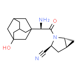 ChemSpider 2D Image | (1R,3S,5S)-2-[(2S)-2-Amino-2-(3-hydroxyadamantan-1-yl)acetyl]-2-azabicyclo[3.1.0]hexane-3-carbonitrile | C18H25N3O2