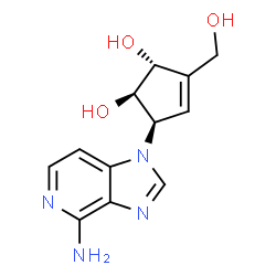 ChemSpider 2D Image | (1R,2R,5R)-5-(4-Amino-1H-imidazo[4,5-c]pyridin-1-yl)-3-(hydroxymethyl)-3-cyclopentene-1,2-diol | C12H14N4O3