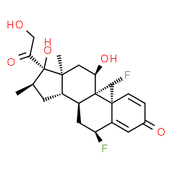 ChemSpider 2D Image | (6alpha,9beta,11alpha,16alpha)-6,9-Difluoro-11,17,21-trihydroxy-16-methylpregna-1,4-diene-3,20-dione | C22H28F2O5