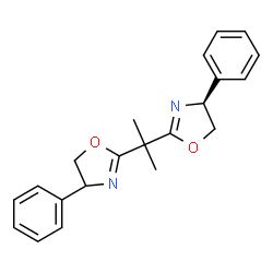 ChemSpider 2D Image | (4S)-2,2'-(2,2-Propanediyl)bis(4-phenyl-4,5-dihydro-1,3-oxazole) | C21H22N2O2