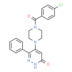 ChemSpider 2D Image | 5-[4-(4-Chlorobenzoyl)-1-piperazinyl]-6-phenyl-3(2H)-pyridazinone | C21H19ClN4O2