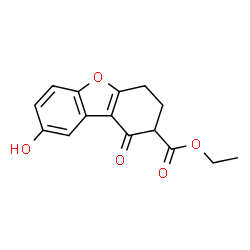 ChemSpider 2D Image | Ethyl 8-hydroxy-1-oxo-1,2,3,4-tetrahydrodibenzo[b,d]furan-2-carboxylate | C15H14O5