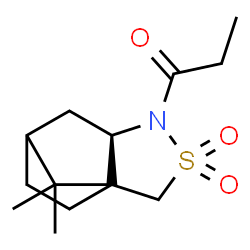 ChemSpider 2D Image | 1-[(5R)-10,10-Dimethyl-3,3-dioxido-3-thia-4-azatricyclo[5.2.1.0~1,5~]dec-4-yl]-1-propanone | C13H21NO3S