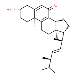 ChemSpider 2D Image | 3Î²-Hydroxy-(22E,24R)-ergosta-5,8,22-trien-7-one | C28H42O2