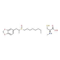 ChemSpider 2D Image | N-Methyl-L-cysteine - 5-[2-(octylsulfinyl)propyl]-1,3-benzodioxole (1:1) | C22H37NO5S2
