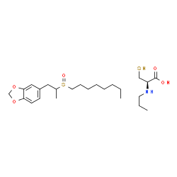 ChemSpider 2D Image | N-Propyl-L-cysteine - 5-[2-(octylsulfinyl)propyl]-1,3-benzodioxole (1:1) | C24H41NO5S2