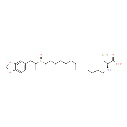 ChemSpider 2D Image | N-Butyl-L-cysteine - 5-[2-(octylsulfinyl)propyl]-1,3-benzodioxole (1:1) | C25H43NO5S2