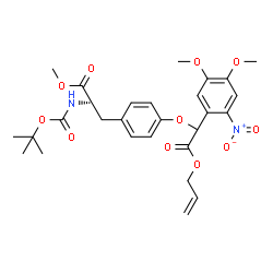 ChemSpider 2D Image | Methyl O-[2-(allyloxy)-1-(4,5-dimethoxy-2-nitrophenyl)-2-oxoethyl]-N-{[(2-methyl-2-propanyl)oxy]carbonyl}-L-tyrosinate | C28H34N2O11