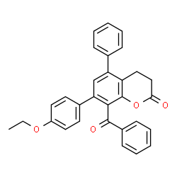 ChemSpider 2D Image | 8-Benzoyl-7-(4-ethoxyphenyl)-5-phenyl-2-chromanone | C30H24O4