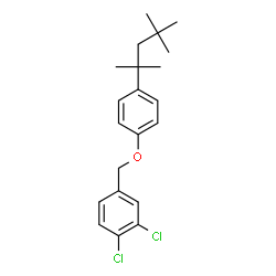 ChemSpider 2D Image | 1,2-Dichloro-4-{[4-(2,4,4-trimethyl-2-pentanyl)phenoxy]methyl}benzene | C21H26Cl2O