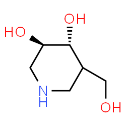 ChemSpider 2D Image | (3R,4R)-5-(Hydroxymethyl)-3,4-piperidinediol | C6H13NO3
